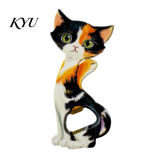 Decorative Fridge Magnet Cat Bottle Opener Magnet, Vintage Cartoon Kitten Magnetic Opening Tool for Home Bars and Kitchen Office