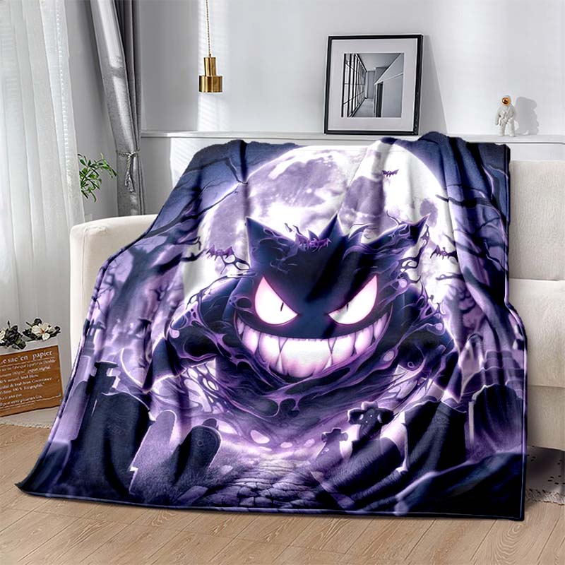 P-Pokemon G-Gengar Print Blanket Warm Soft and Comfortable Home Travel Blanket Sofa Bedding Camping RV Blanket Luxury Gift