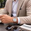 BUREI Analog Japanese Quartz Brown Leather Men's Watch, Movement, Waterproof, Popular, Slim, Simple, Stylish, Business/Casual, Strap.