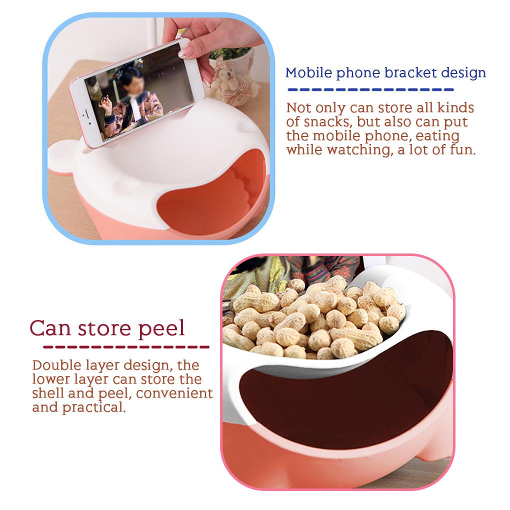 Snackteller 2 Etagen Obst-Nuss-Schale Kunststoff Aufbewahrungsbox Desktop Mülleimer Handyhalter