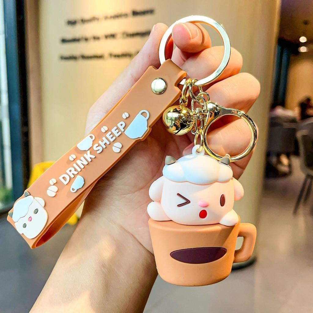 Cartoon Sheep Stylish Key Holder With Fun Cup Designs Perfect For Couples And Friends