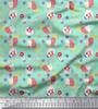 Soimoi Japan Crepe Satin Fabric Dot,Parrot & PineJuice Summer Designs Fabric Prints By Metre 42 Inch