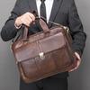 New Men's Briefcase Casual Vintage Genuine Leather Handbag Large-Capacity Business Laptop Bag Crossbody Bag