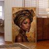 Wall Art Aluminum Frame Prints Canvas Painting Poster Living Room Home Decor Modern African Girl Fashion Portrait