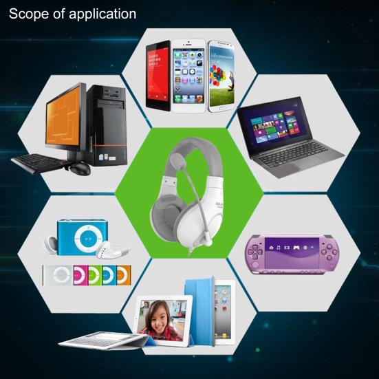 Salar-A566N Wired Headphone Sensitive Microphone ABS High Fidelity Headset for Office Meeting