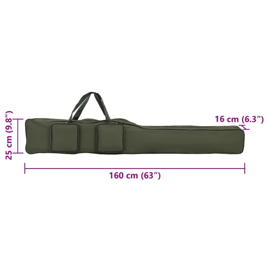 Vidaxl Torba Na Wędkę, Ciemnozielona, 160 Cm, Tkanina Oxford