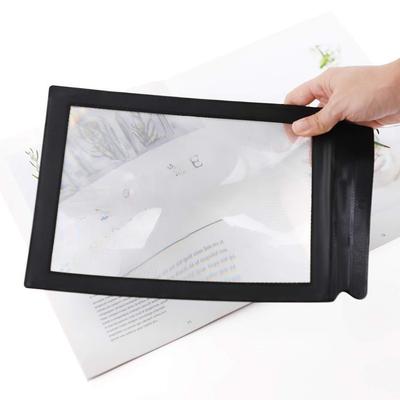 Ultra-Thin A4 Black PVC Frame Bendable 3x Full-Page Reading Magnifier