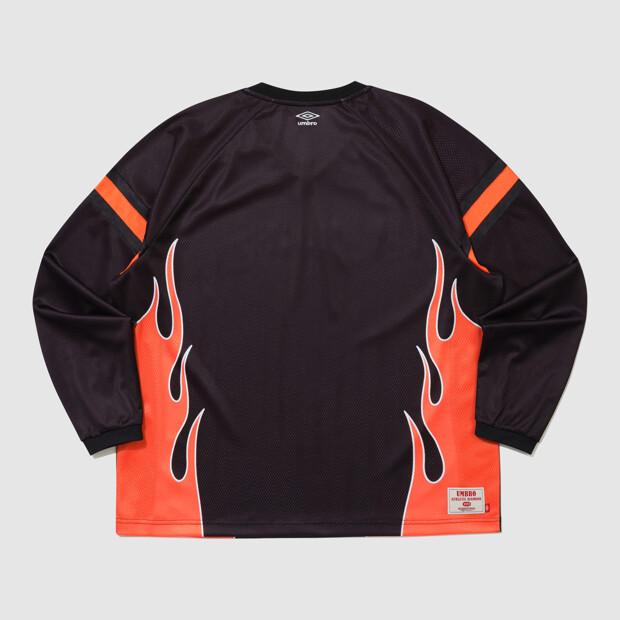 UMBRO Chant Mesh Flame Long Sleeve T-Shirt Black Ur321Crl72 (A Type)