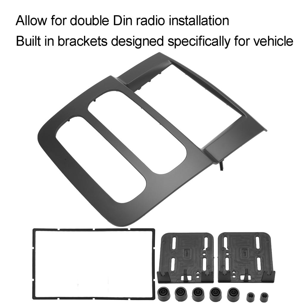 2DIN Car Radio Stereo Fascia Frame Dash CD Panel Trim Replacement for Dodge Ram Truck 2002‑2005