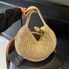 Yogodlns Borsa a Spalla Intrecciata in Paglia Oversize da Donna Casual Grande Capacità Mezzaluna Borsa a Mano Vacanza Estiva Leggera Borsa da Spiaggia Intrecciata a Mano