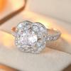 Exquisite Inlaid White CZ Women's Ring Trendy CopperColor Hand Carving Daily Wear Party Jewelry Anniversary Gift