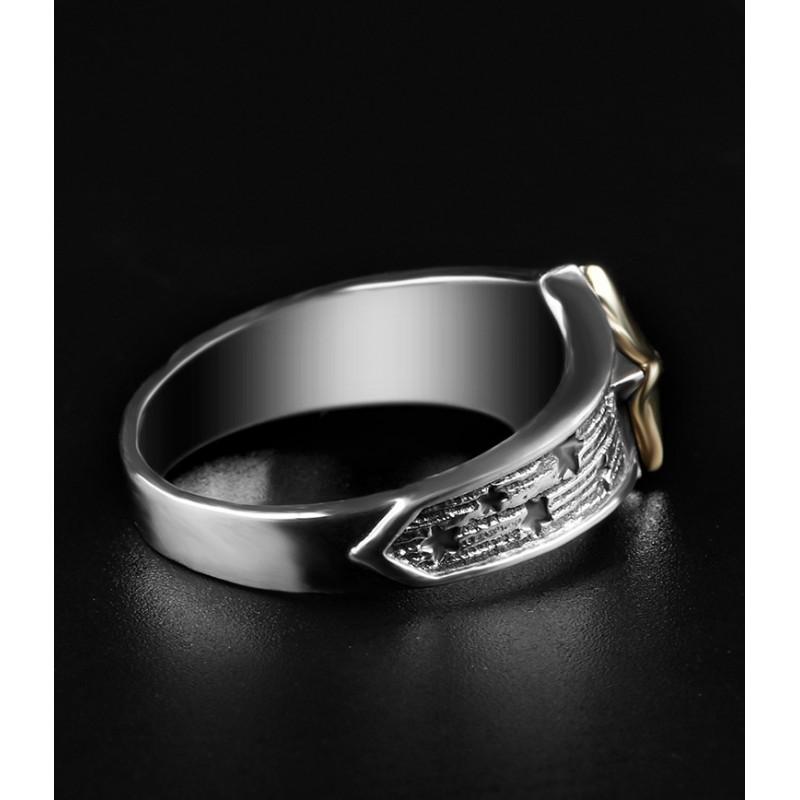 Adjustable Open Ring Men Women Vintage Star Geometric Finger Plated Retro Style