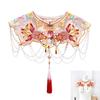 Kids Girl Goldfish Embroidered Beaded Tassels Detachable Collar Traditional Chinese Shawl Capelet Skirt Dress Decoration