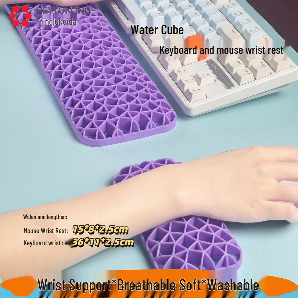 New Type Computer Keyboard & Mouse Pad with Soft, Non-Slip, Breathable Wrist Support