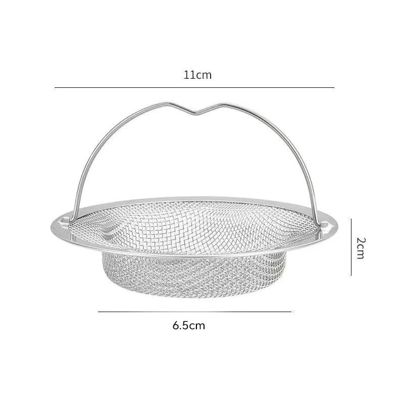 

1pcs Kitchen Sink Strainer With Handle & Stopper Replacement Drain Basket Stainless Steel Mesh Filter Waste Hole 1Pcs серебряный