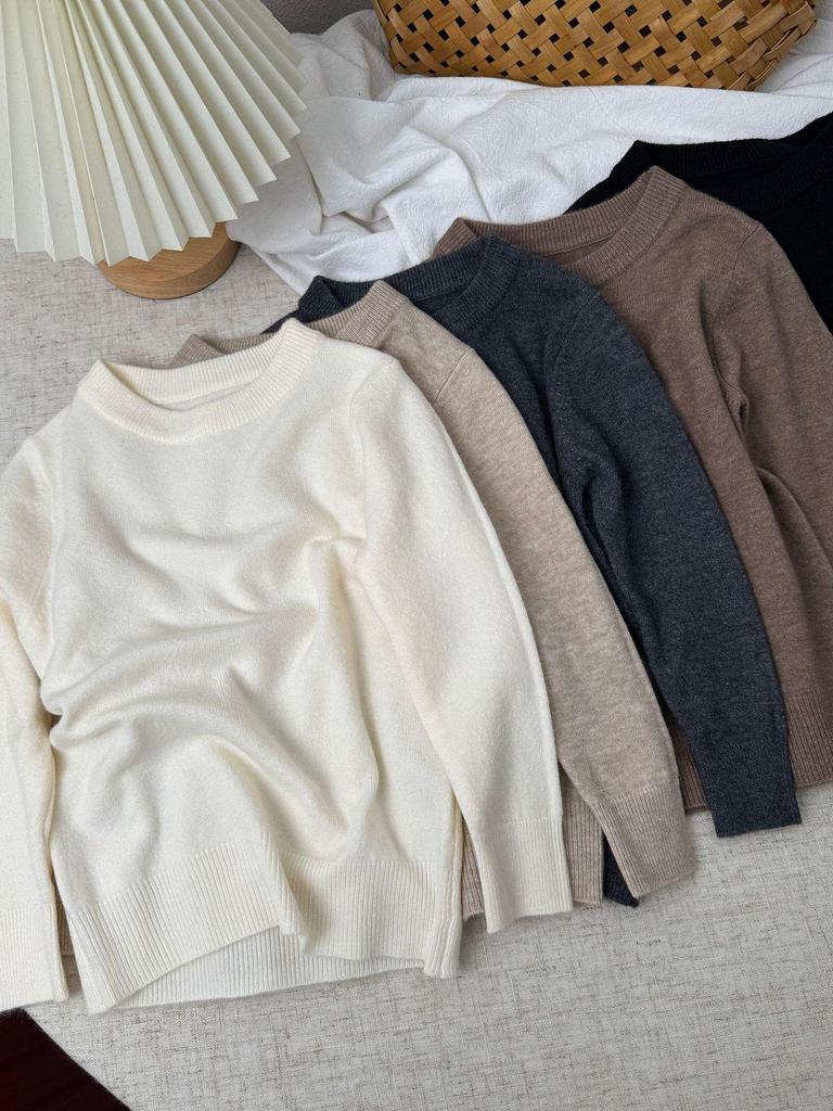 Pull En Laine à Col Rond pour Enfants - Pull Tricoté Unisexe Automne/Hiver pour Bébés et Tout-Petits
