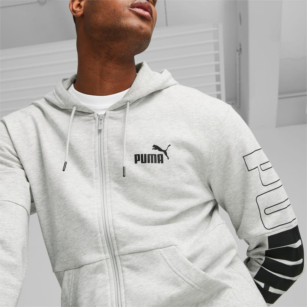 Puma Letter Design Casual Hooded Long Sleeve Sweatshirt Men sweatshirt Gray 678487-04