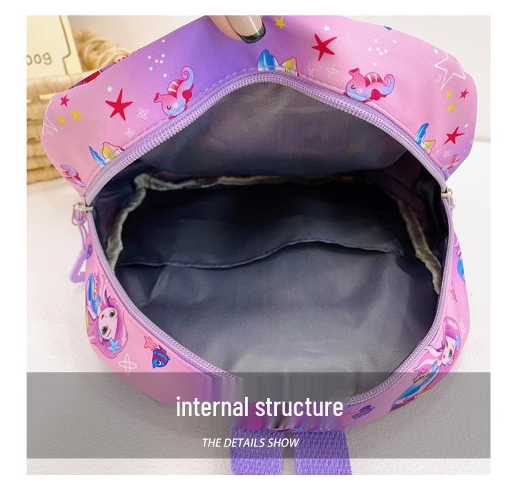 Little Dinosaur & Mermaid Print Children's School Backpack for Kindergarten & Travel