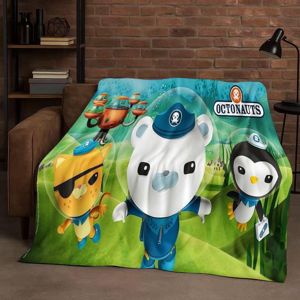 Süße Octonauts Barnacles Cartoon Flanelldecke, Ultraweiche Warme Plüschdecke für Zuhause Schlafzimmer Bett Sofa Abdeckung Büro Reise Kind