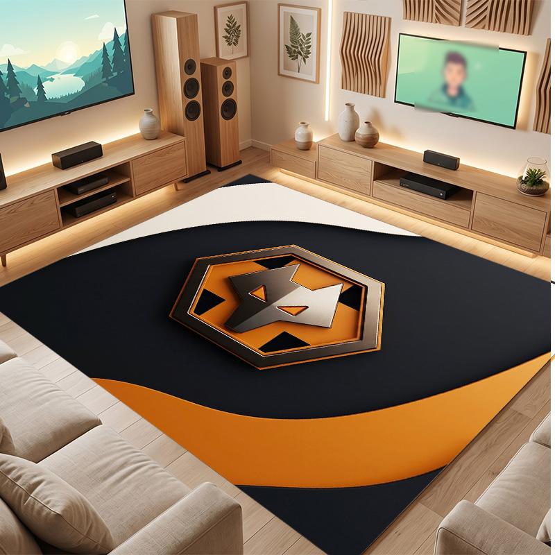 Wolverhampton Wanderers Football Print Crystal Velvet Rug, Comfortable Water Absorbent Non Slip Indoor Floor Carpet