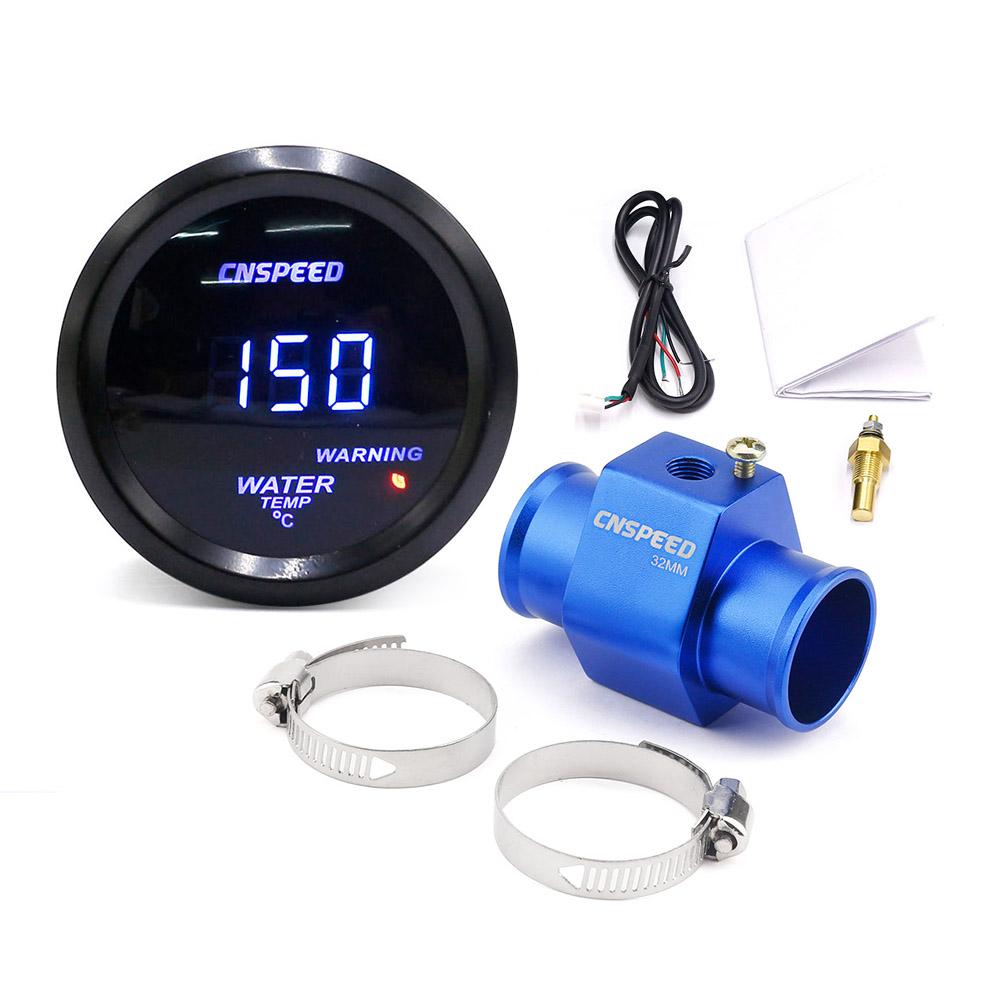 For Car 40-150 Celsius With 1/8npt Water Temp Gauge Meter Sensor & Adapter 2 '' 52mm Digital Led Water Temperature Gauge Meter