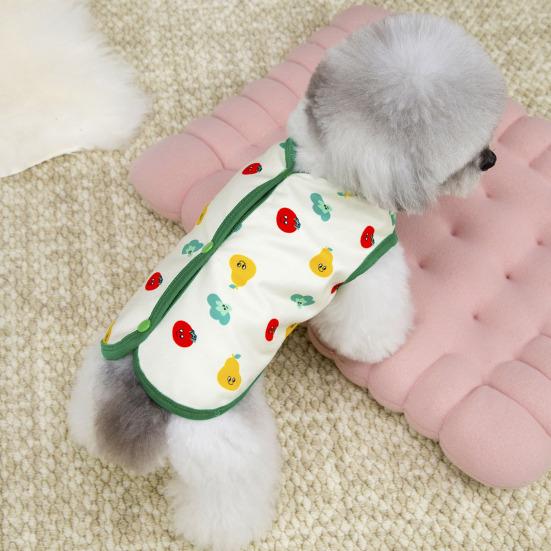 Dog T-shirts for Small Dogs Cute Fruit Print Sleeveless Pet Vest Breathable Button Down Puppy Clothes for Dogs Cats