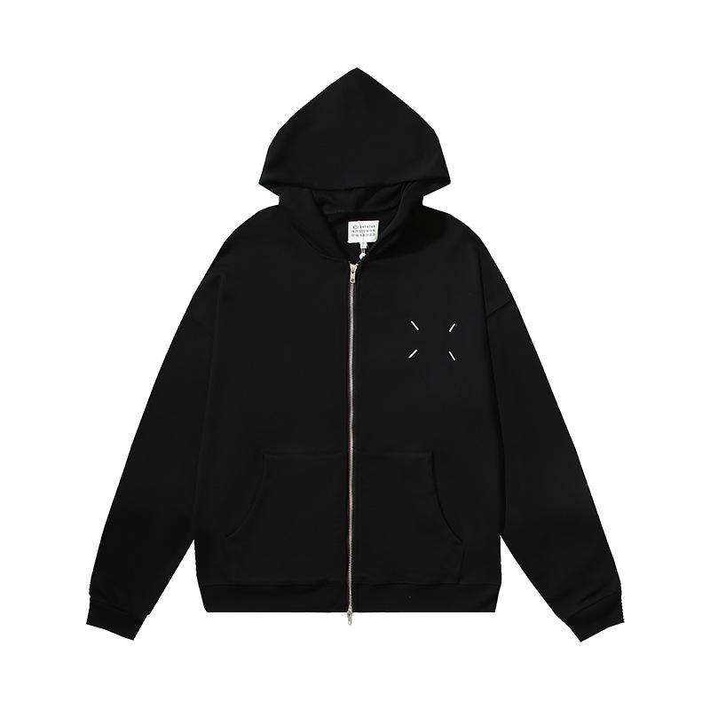 

Unisex Loose Fit Plus Size Cotton Terry Cardigan Hoodie S (Runs Large) чорний