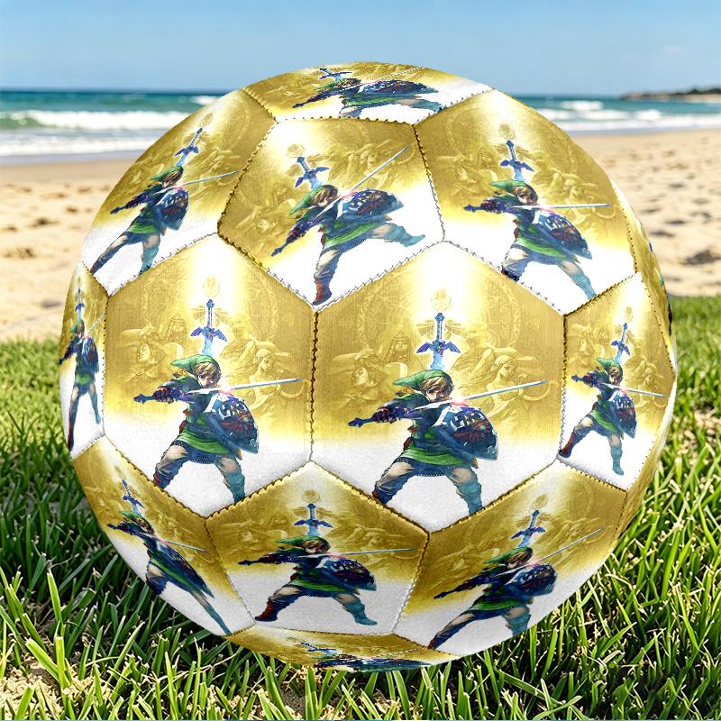 Video Games Print Size 5 Soccer Ball, PU Wear Resistant Football for Match Training and Daily Practice, Birthday Gift for Soccer Fans