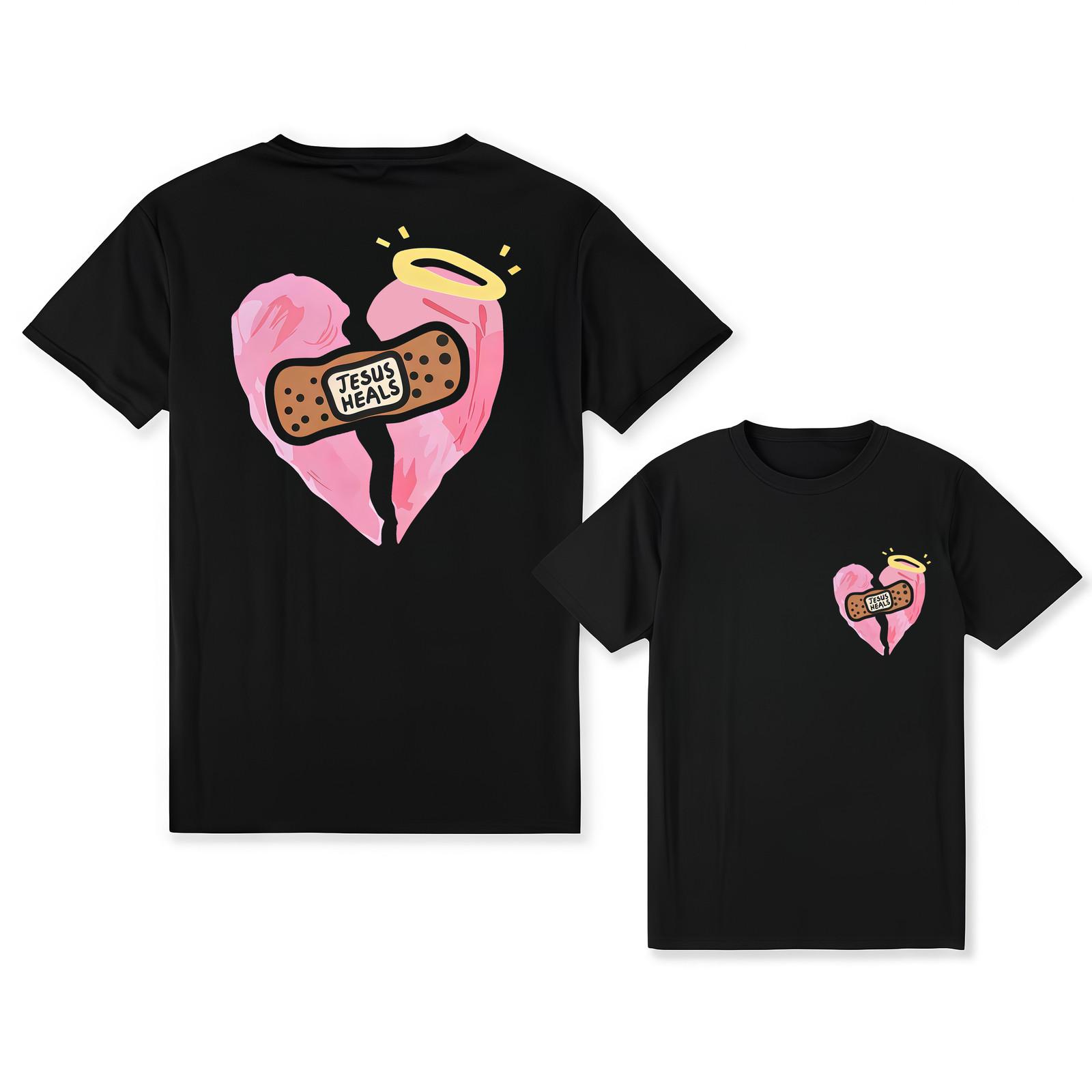 Jesus Healing Christian Printed T-Shirt, Printed Fashion T-Shirt S разноцветный