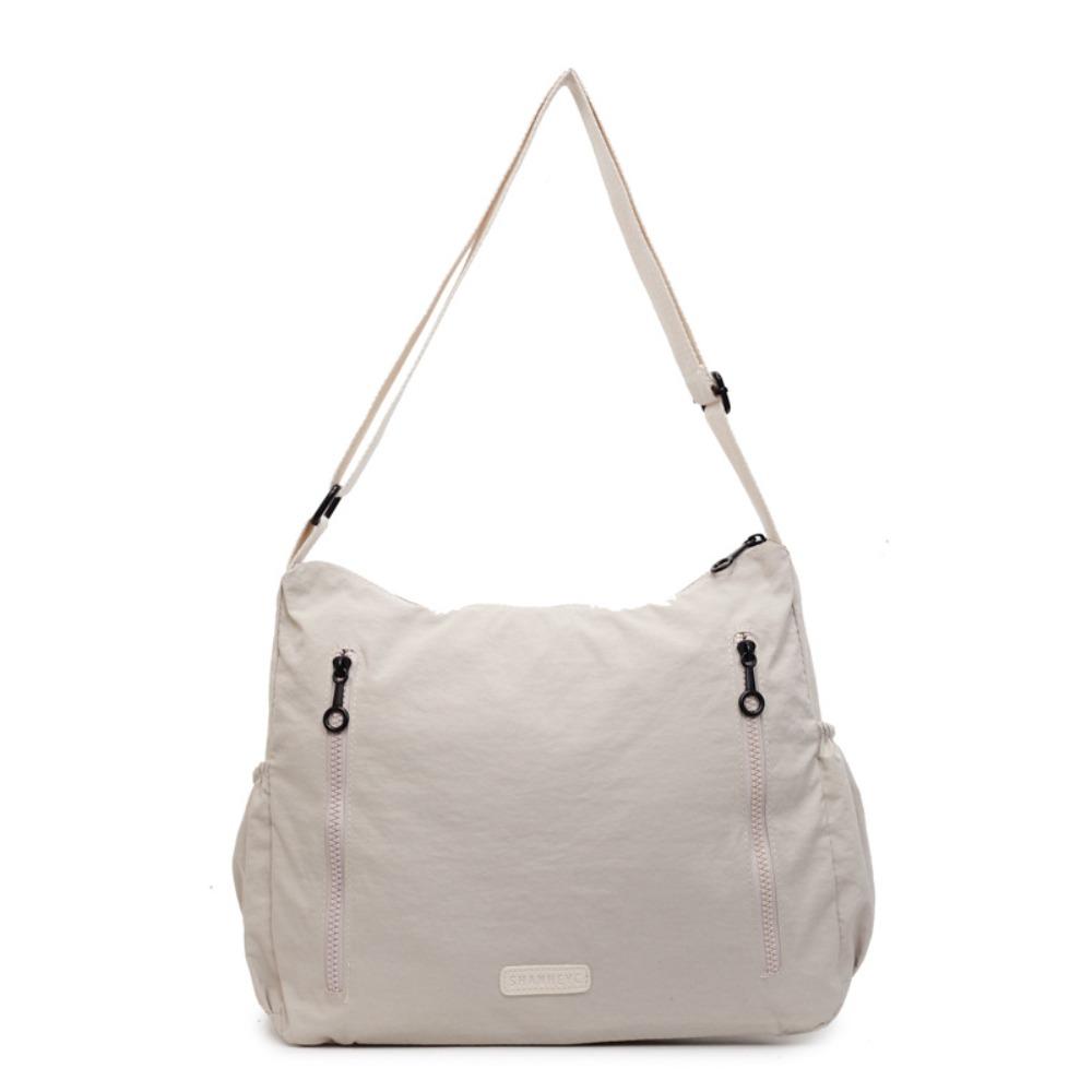 

Large Capacity Nylon Messenger Bag Casual Single Shoulder Bag Fashion Square Crossbody Bag Travel бежевый