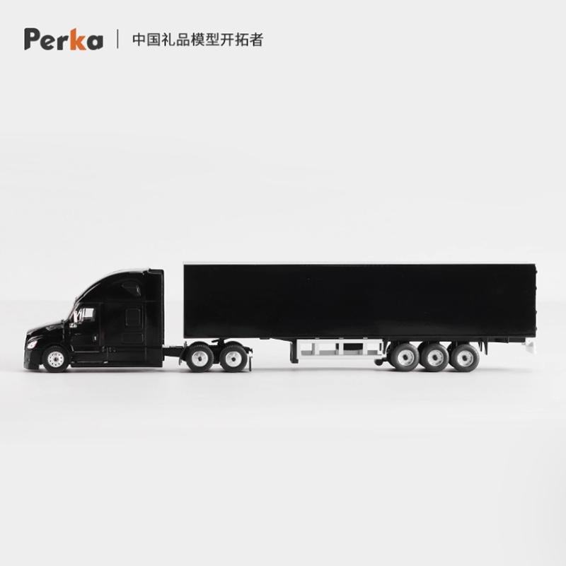 Perka Diecast 1:Camion container Freightliner in scala 1:64 Veicolo per consegne espresse Modello di simulazione in lega Collezione Souvenir Regali
