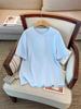 2026 Summer Plus Size Women's Solid Color Slimming Short Sleeve Top - Round Neck, Loose Fit