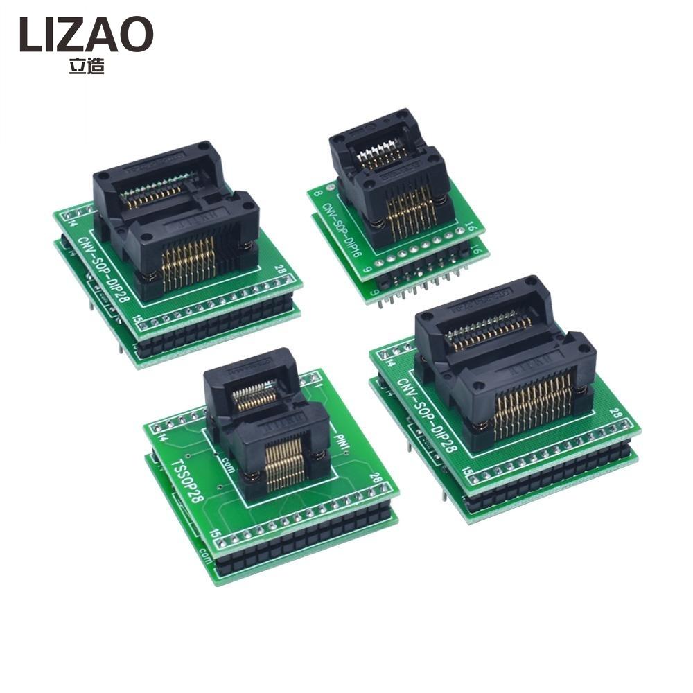 LIZAO CNV-SOP-NDIP-16 28 IC Programming Adapter SOP16 SOP28 TSSOP28 To DIP Test Socket Converter