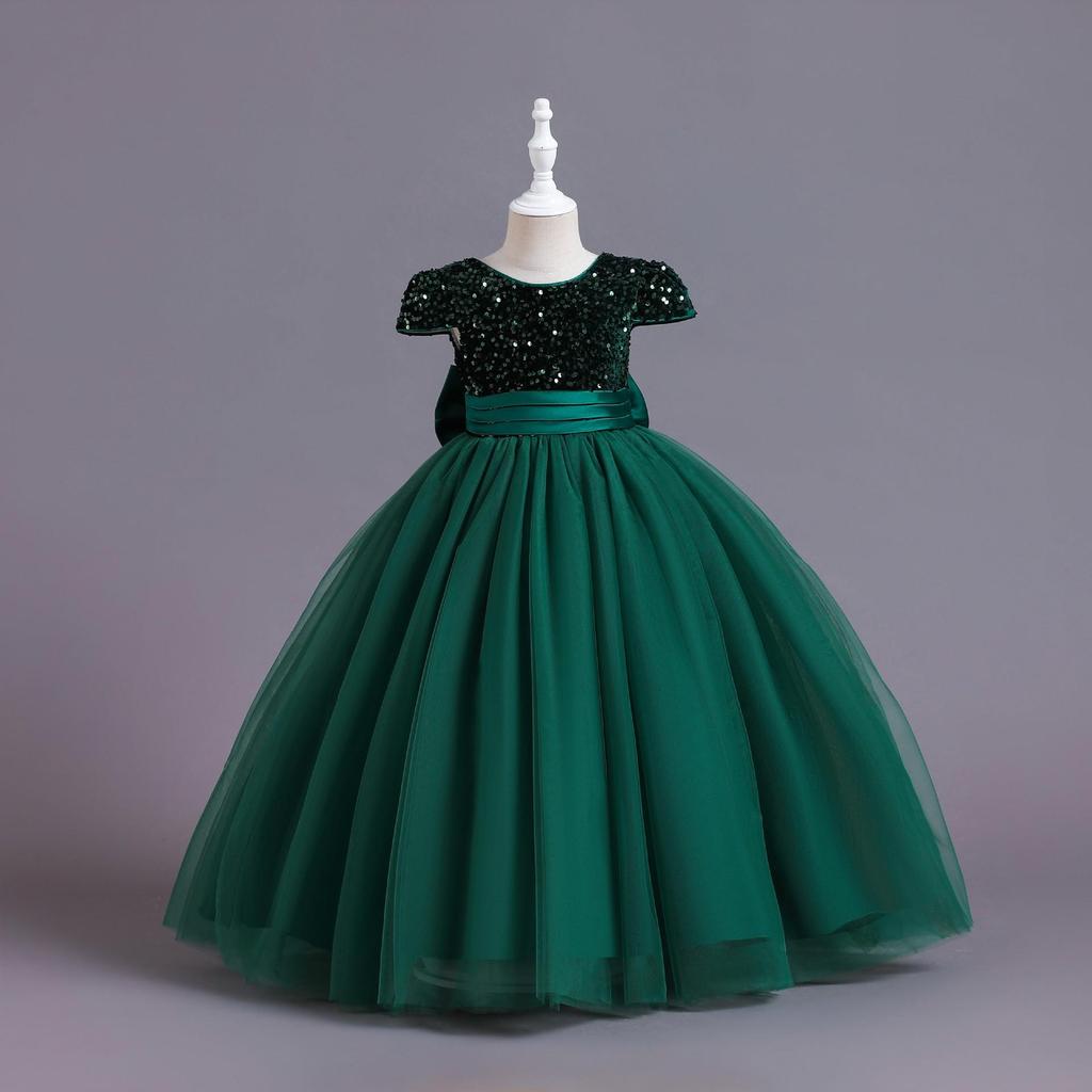 Girls' 2025 Sequin Princess Evening Dress