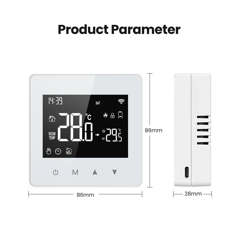 Smart WiFi Thermostat Battery Powered Tuya Compatible with Alexa and Google Home for Heating System of Gas and Water Boilers