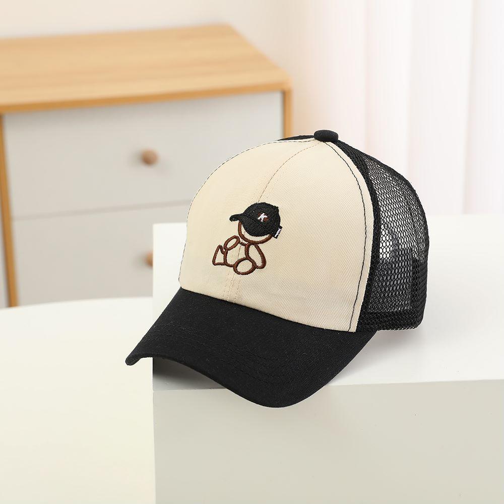 

New Children s Embrodieried baseball cap assorted colors Summer Korean version peaked cap boys girls Breathable Mesh hat Sun hat kid size(3-8years)