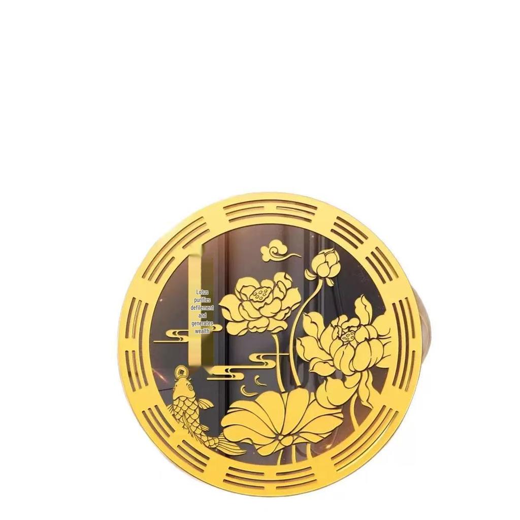 Lotus Fish Painting Cleanliness Card: Bathroom, Door & Kitchen Decoration Sticker