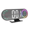 Digital Alarm Clock LED Large Display Loud Mirror Desk Clock with 16 Color Night Light 3 Brightness Settings for Heavy