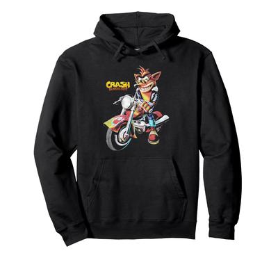 Crash Bandicoot Vintage Biker Szene Motorrad Videospiel Hoodie