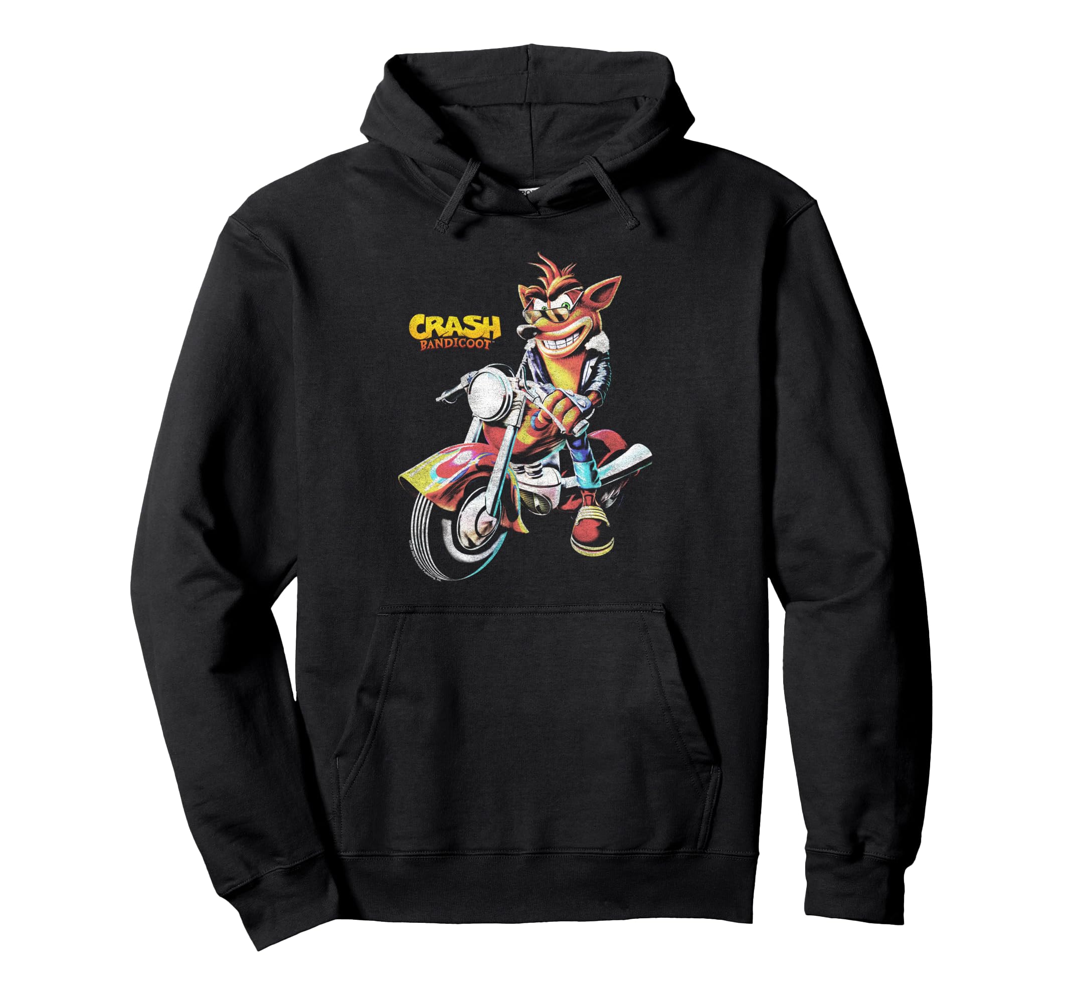 Crash Bandicoot Vintage Biker Scene Motorcycle Video Game Hoodie