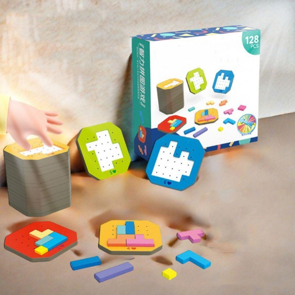 Geometry Colorful Quick-fix Tangram Jigsaw Puzzle Game Tangram Math Training Toy  Kindergarten