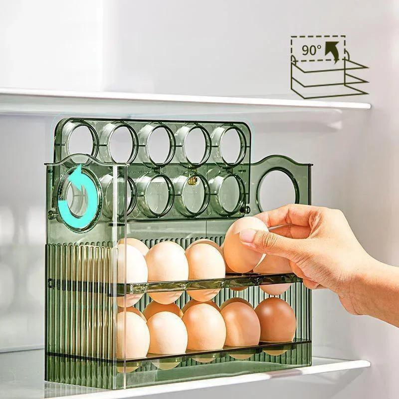 30 Grids Egg Tray Organizer Egg Storage Box Large Capacity Household Egg Holder With Handle Home Egg Container For Refrigerator