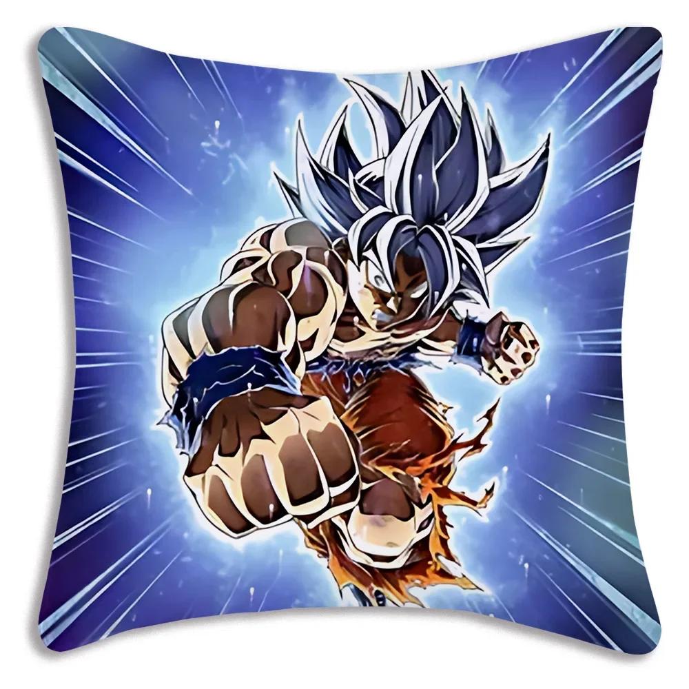 Son Goku God Silver Cartoon Pillow Covers Cartoon Sofa Decorative Home Double-sided Printing Short Plush Cute Cushion Coverbza,(2)