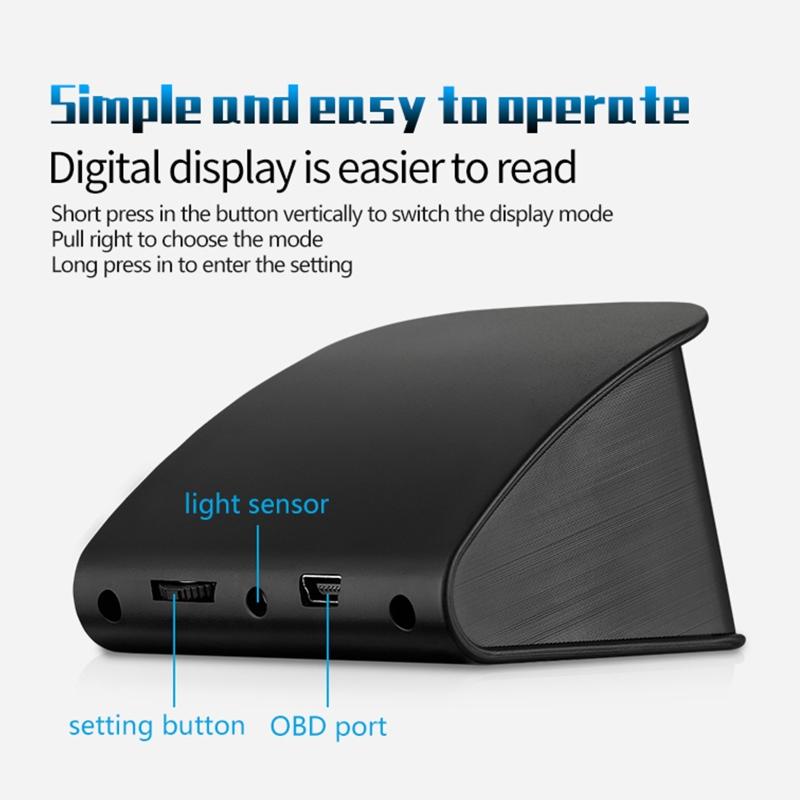 OBD  for  Gauge Car HUD for Head Up Display for W/ Adjustable Bracket Head-up Display Intelligent LCD Instrument