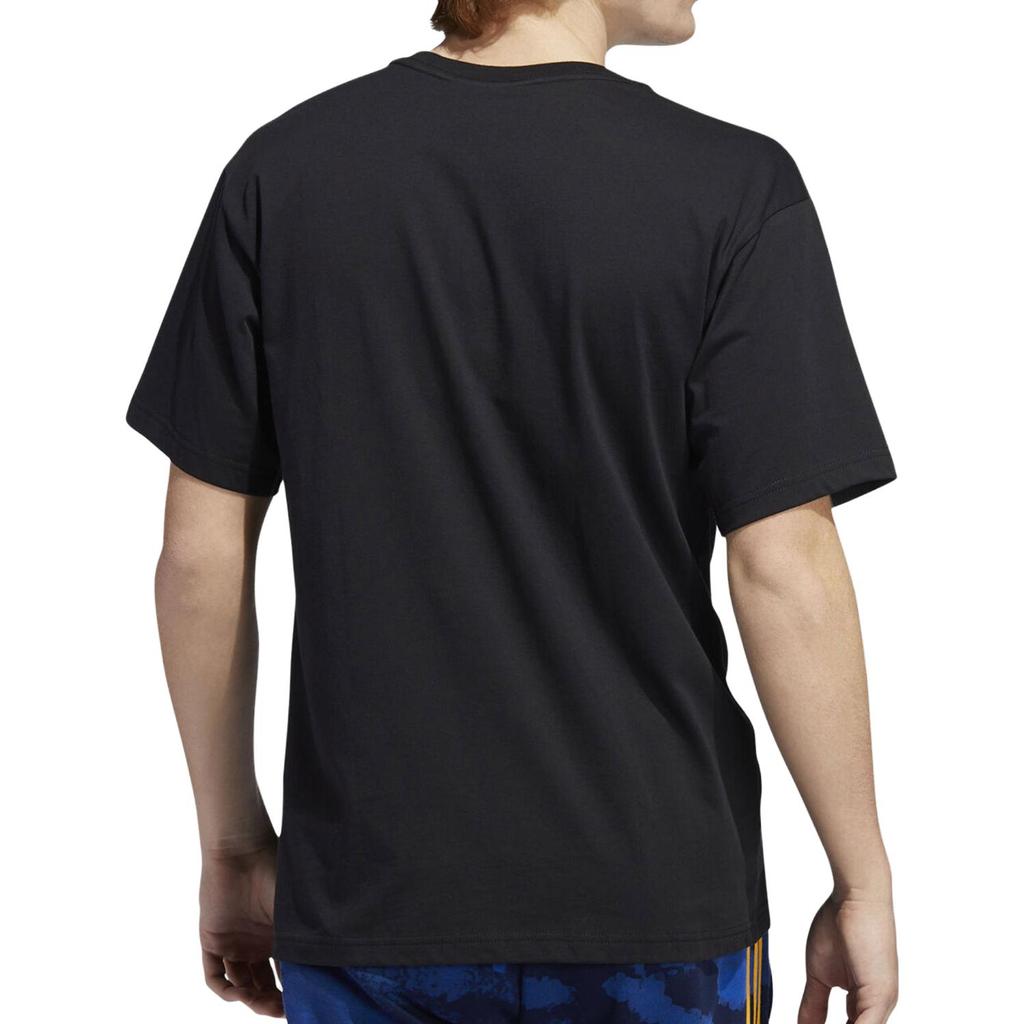 adidas Originals Logo Print Loose Fit Breathable Casual Sports Crew Neck Short Sleeve T-Shirt Men T-Shirts Black GD2102