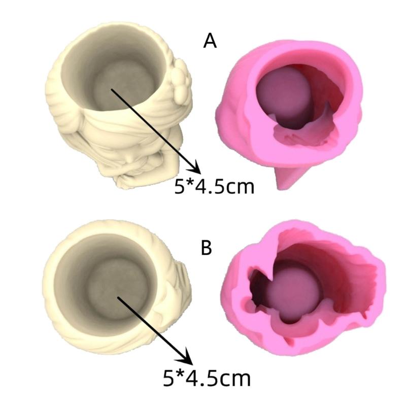 Little Girl Shaped Planter Mold Flowerpots Molds Silicone Concrete Mould Hand-Making Supplies for DIY Flowerpot Crafting