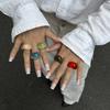 Dome Acrylic Geometric Ring Candy Color Irregular Ring Retro Transparent Resin Ring  Gift