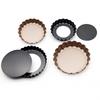 Movable Bottom Carbon Steel Chrysanthemum Tart and Pie Pan, 3/4/5 Inch Egg Baking Molds