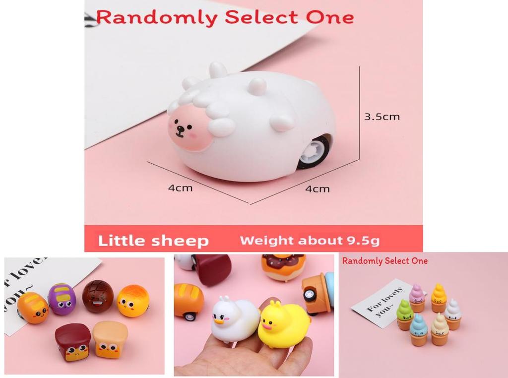 Bread Doughnut Emoji Toy Car With Pullback Function For Toddler Play And Parentchild Interaction