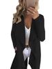 Otoño mujer gabardina cárdigan sólido cortavientos prendas de vestir exteriores chaqueta asimétrica con cuello de solapa
